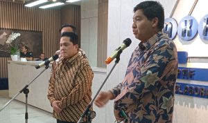 Menteri BUMN Erick Thohir dan Menteri Perumahan dan Kawasan Permukiman (PKP) Maruarar Sirait, foto : (ist)