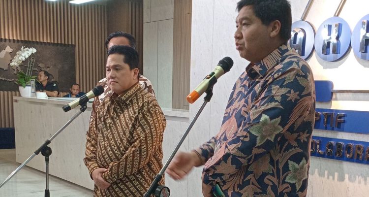 Menteri BUMN Erick Thohir dan Menteri Perumahan dan Kawasan Permukiman (PKP) Maruarar Sirait, foto : (ist)