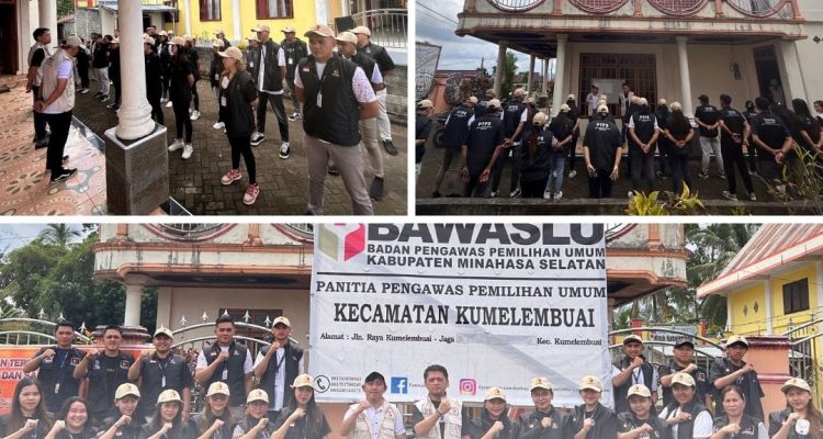 Apel siaga dalam rangka persiapan pengawasan masa tenang, pemungutan dan penghitungan suara pemilihan serentak tahun 2024, di kantor sekretariat panwascam Desa Kumelembuai Atas, Kecamatan Kumelembuai, Sabtu (23/11/2024. (foto:dok panwascam kumelembuai)