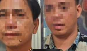 Dua terduga pelaku pungli di pasar bersehati, (foto : humas polresta manado)