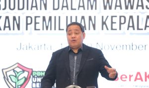 Anggota Bawaslu Herwyn JH Malonda dalam Sosialisasi Pencegahan Penyalahgunaan Narkotika dan Tindak Perjudian dalam Wawasan Kebangsaan Serta Upaya mewujudkan Pemilihan Kepala Daerah yang Berintegritas pada Senin (18/11/2024). (foto : istimewa)