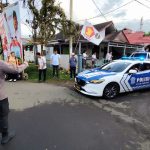 Personel Polresta Manado Saat Pengamanan Kampanye Tatap Muka Salah Satu Calon Walikota Manado di Kelurahan Winangun Satu, (foto : humas polresta manado)
