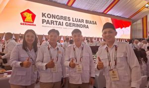 DPC Gerindra Minsel saat menghadiri Rapimnas dan KLB di Hambalang