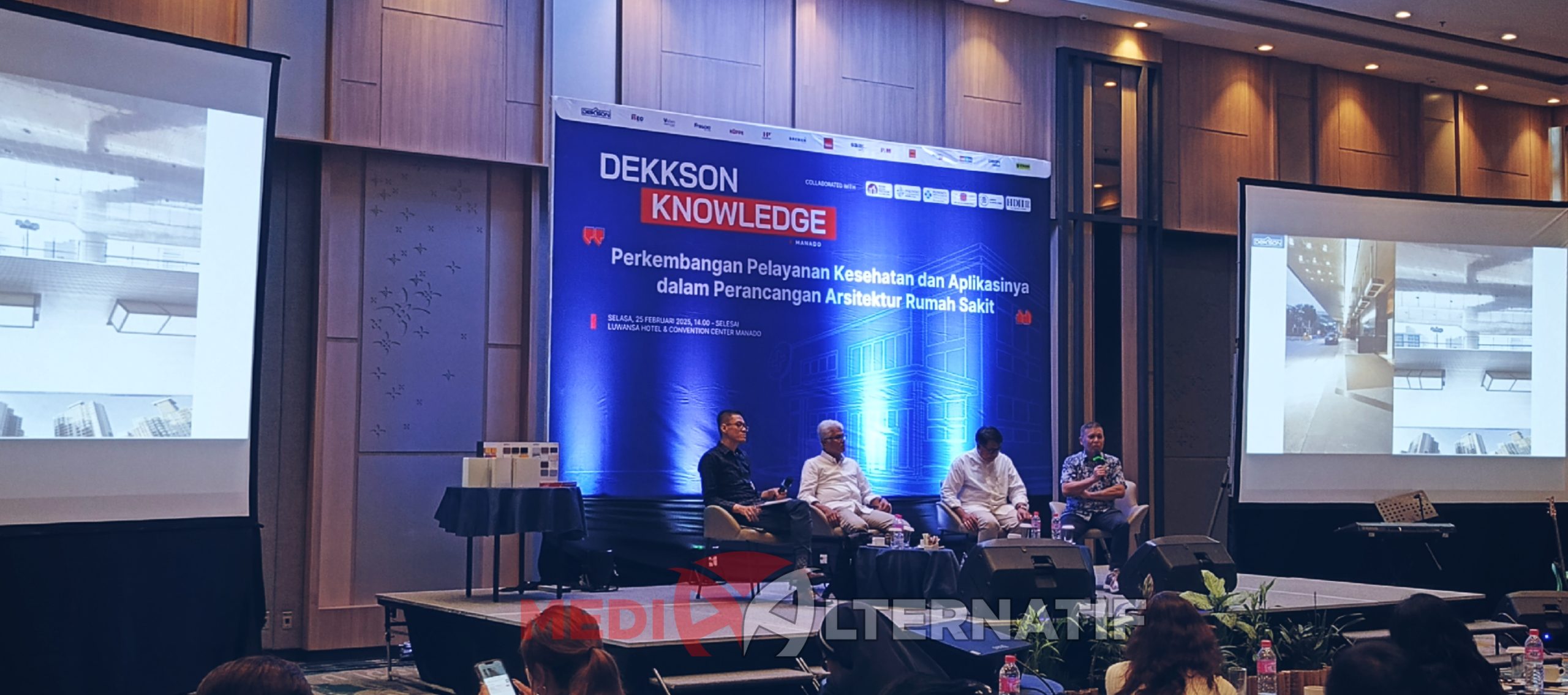 Dekkson Knowledge, Ronald A Pribadi National Marketing Manager Dekkson, AR. Arie Adrian Associate Architect PT Pandu Persada, Libertus National sales & Manager Hospital Specialist, dan Direktur Marketing Dekkson Indonesia Lucky Nugroho. (foto : mediaalternatif)