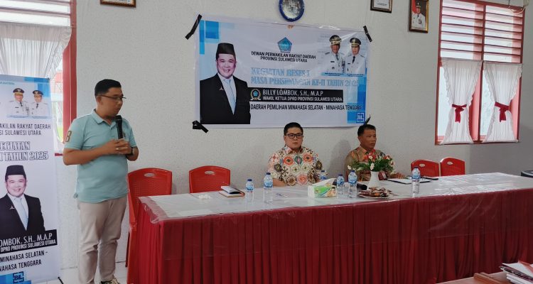 Kegiatan reses wakil ketua DPRD Sulut Billy Lombok di SMA N 1 Amurang, Jumat (21/3/2025). (foto : mediaalternatif)
