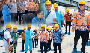Gubernur Yulius saat meninjau pabrik semen PT. Conch North Sulawesi Cement, Jumat (28/3/2025). (foto : ist)
