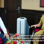 Gubernur Yulius Selvanus saat menerima kunjungan BPK RI Perwakilan Sulut, (foto : istimewa)