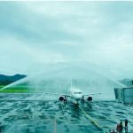 Maskapai Trans Nusa rute Nanjing-Manado dengan nomor penerbangan 8B132 mendarat di Bandara Sam Ratulangi sekitar pukul 15.30 WITA, Senin (31/3/2025)
