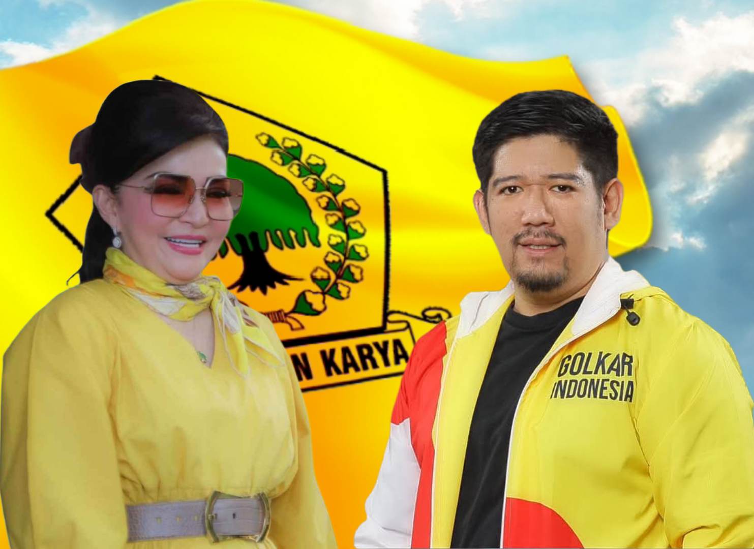 Ketua DPD 1 Golkar Sulut Christiany Eugenia Paruntu dan Sekretaris Raski Mokodompit, (foto : kolase alternatif)