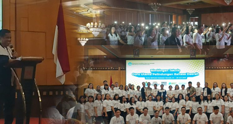 Kepala Balai Bahasa Provinsi Sulawesi Utara (BBPSU) Januar Pribadi, S.IP, MM saat menutup kegiatan Bimtek, (foto : alternatif)