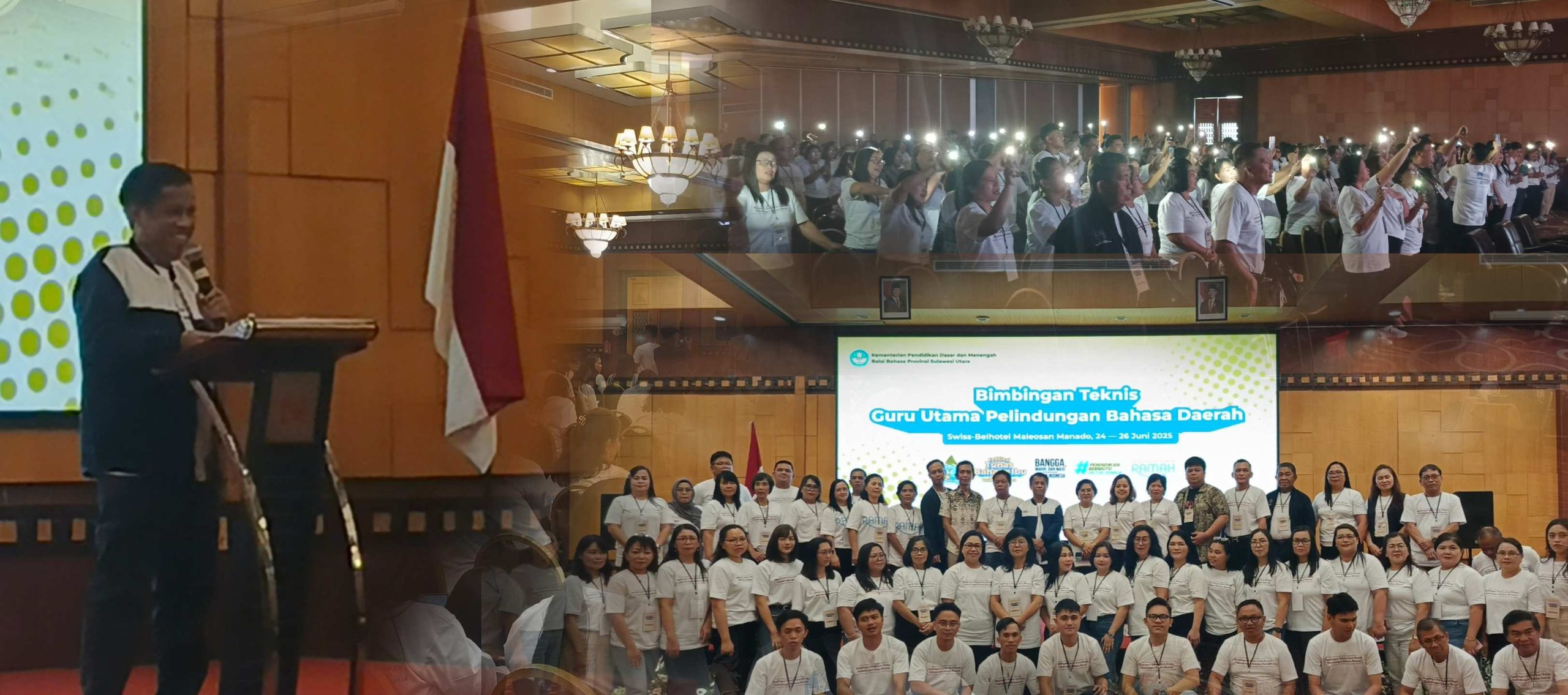 Kepala Balai Bahasa Provinsi Sulawesi Utara (BBPSU) Januar Pribadi, S.IP, MM saat menutup kegiatan Bimtek, (foto : alternatif)
