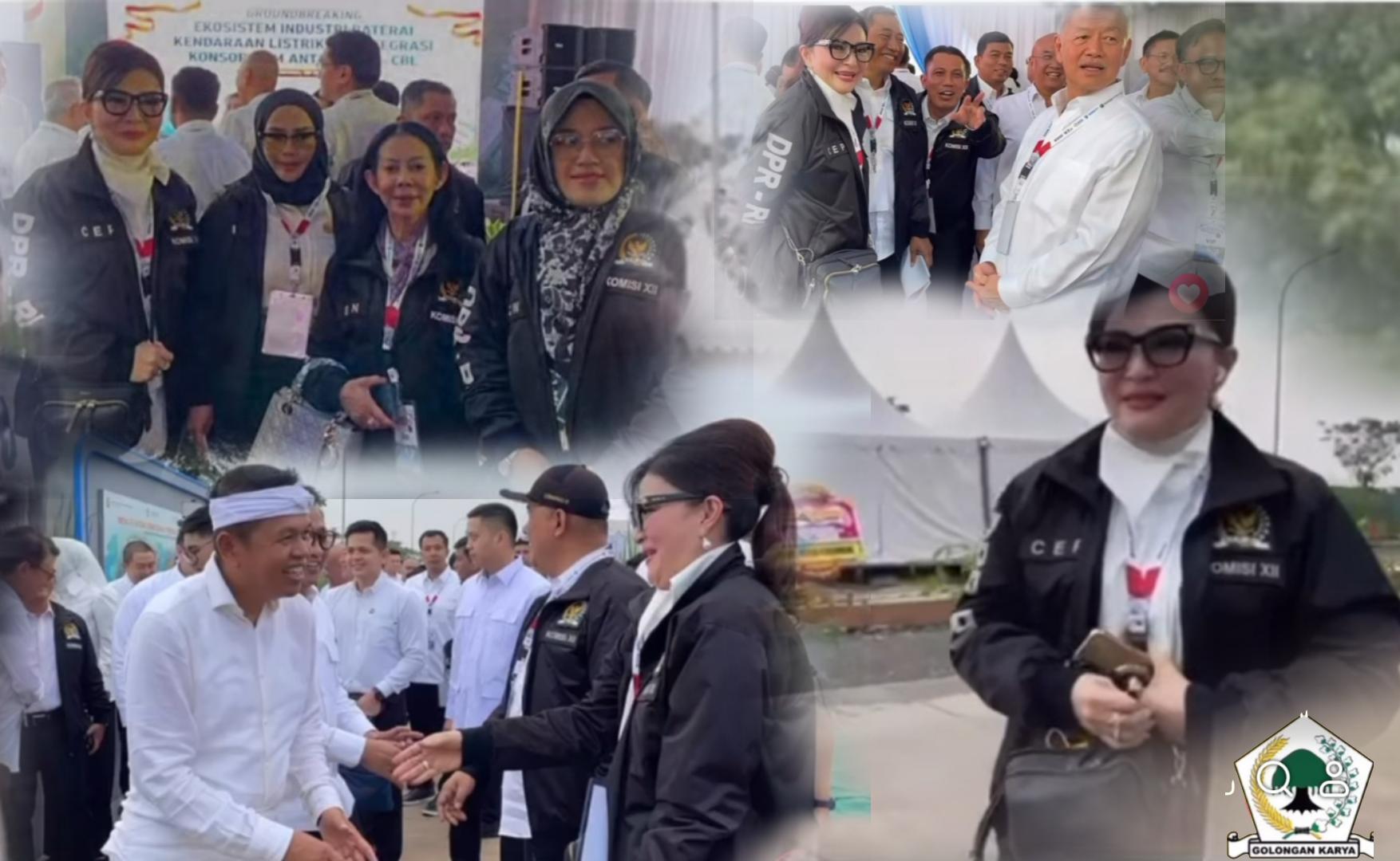 CEP saat menghadiri Peresmian Groundbreaking Industri Baterai Listrik Terintegrasi Bersama Presiden RI, (foto : kolase alternatif)