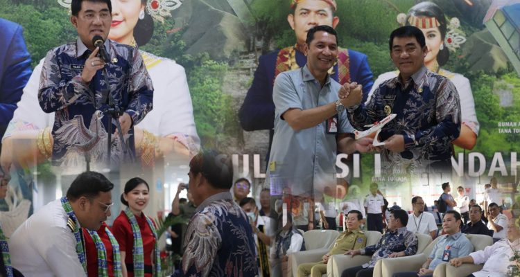 Gubernur Sulut Yulius Selvanus bersama stakeholder di Bandara Sam Ratulangi Manado, Senin (7/7/2025) sebelum terbang menuju Toraja. (foto istimewa/kolase alternatif)