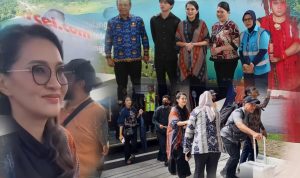 Sherly Tjoanda saat tiba di Bandara Sam Ratulangi Manado, Jumat (18/7/2025). (foto : istimewa/kolase alternatif)