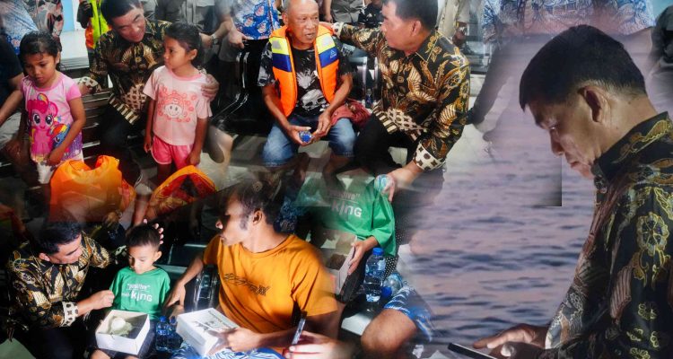 ‎Gubernur Yulius di Pelabuhan Manado, (foto : istimewa/kolase alternatif)