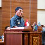 Gubernur Yulius Selvanus di Paripurna DPRD Sulut, Selasa (22/7/2025)