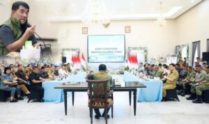 Gubernur Yulius saat memimpin rapat koordinasi bersama forkopimda dan stakeholder. (foto : ist/kolase alternatif)