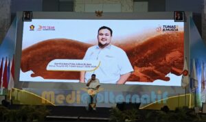 Standius Bara Prima (SBP) saat membawakan sambutan dalam musda Tidar sulut di FourPoint by Sheraton Hotel, Manado, Minggu (26/4/2026). foto : mediaalternatif