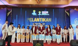 Ketua BPD Hipmi Sulut saat melantik Hipmi Womenpreneur di Ballroom Swiss-belhotel Manado, Jumat (1/5/2026). foto : (mediaalternatif)