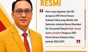 Ketua DPD Hanura Sulut,Apriano Ade Saerang, ST, MSi, (AAS)