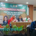 Hendra Jacob saat membawakan sambutan setelah terpilih di Musprov Sulut