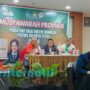 Hendra Jacob saat membawakan sambutan setelah terpilih di Musprov Sulut