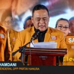 Sekjen DPP Hanura Benny Rhamdani saat membawakan sambutan dalam Pelantikan pengurus DPD Hanura Sulut, (foto : mediaalternatif)