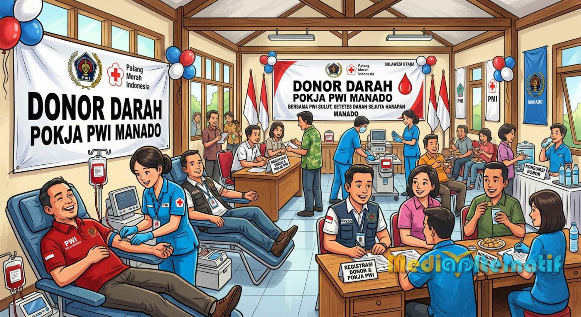 Ilustrasi Donor Darah Pokja PWI Manado