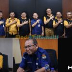 Ketua DPD Hanura Sulut Apriano Ade Saerang (AAS) bersama pengurus saat berkunjung ke kantor KPU Sulut, (foto.dok KPU/grafis:mediaalternatif)
