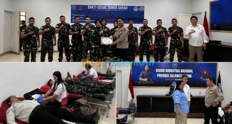 Kegiatan donor darah BNNP Sulut, Rabu (24/6/2026). (foto:dok.BNNP/grafis:mediaalternatif)