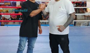 Pembina Pertina Sulut Izhak Tambani bersama Aser Kewas. (dok.mediaalternatif)