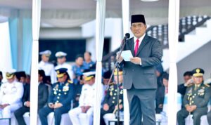 ‎Gubernur Yulius Selvanus Komaling (YSK) saat memimpin upacara Hari Lahir Pancasila 2026, (foto : dok YSK)