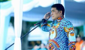 Gubernur YSK saat memimpin Upacara Peringatan Hari Keluarga Nasional (Harganas) ke-33 Tahun 2026 di Manado, Senin (29/6/2026).