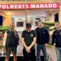 Tersangka saat diamankan di Polresta Manado