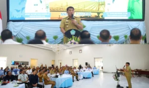 529547316 Gubernur YSK saat memberikan arahan pada Rapat Kerja Perangkat Daerah di wisma negara bumi beringin. (dok.ist)