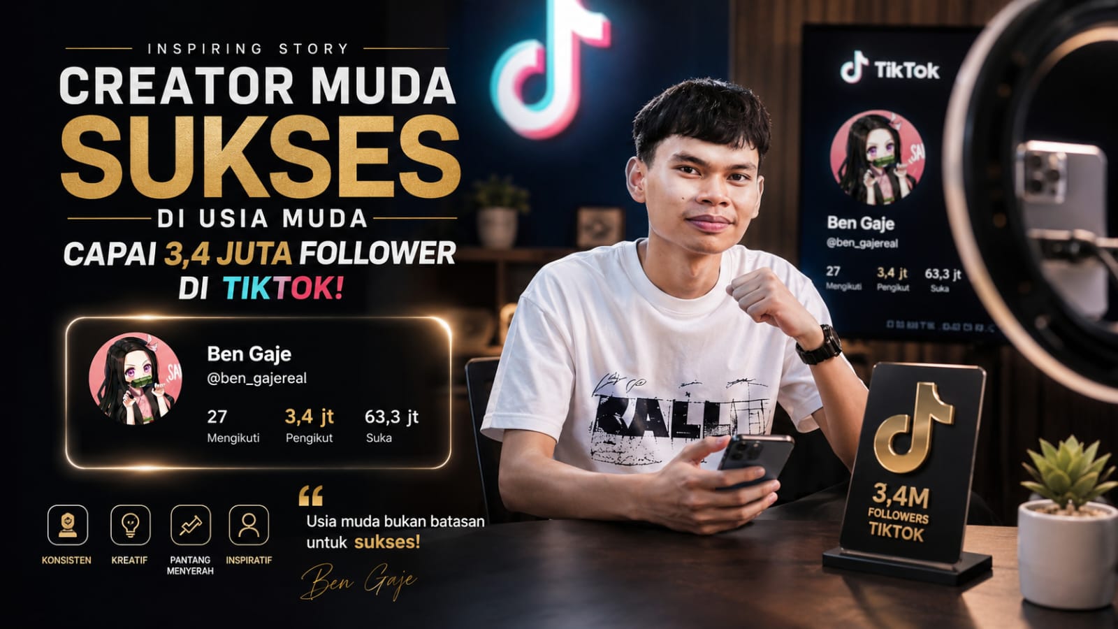 Beni Gaharja pemilik akun TikTok @ben_gajereal (dok.pribadi)