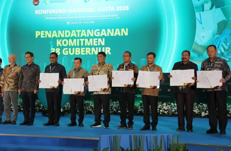 Gubernur YSK saat menghadiri agenda nasional percepatan eliminasi kusta yang diselenggarakan Kementerian Kesehatan RI di Hotel Gran Sahid, Jakarta, Jumat (10/7/2026).