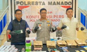 Konferensi pers di Mapolresta Manado, Jumat (10/7/2026)