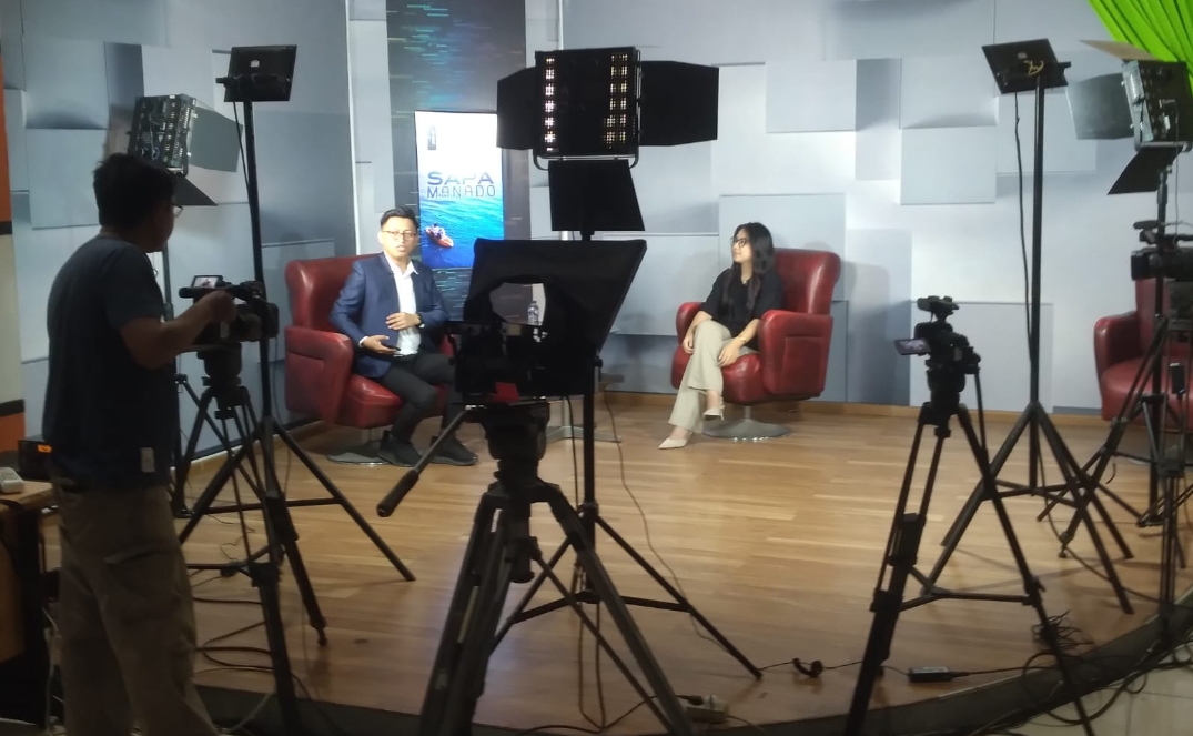 Ketua Garda Nusantara Sulut, Miracle Megumi Sengkey saat tampil di diskusi Sapa Manado Kompas TV. (dok.ist)