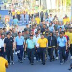 Olahraga dan jalan sehat bersama jajaran TNI, Polri, dan Forkopimda Sulawesi Utara. ‎(dok.humas polda sulut)