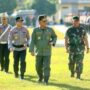 Gubernur Sulawesi Utara, Mayjen TNI (Purn.) Yulius Selvanus, S.E., memimpin Apel Gelar Pasukan Tanggap Bencana Dampak El Nino Tahun 2026 di Lapangan Apel Mapolda Sulut, Selasa (4/8/2026).