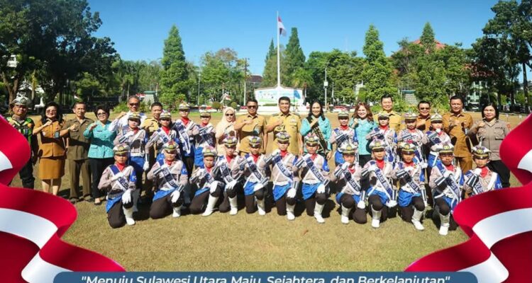 Momen Gubernur usai memimpin Upacara Peringatan Hari Anak Nasional (HAN) ke-42 Tahun 2026 di halaman Kantor Gubernur Sulut, Senin (3/8/2026).