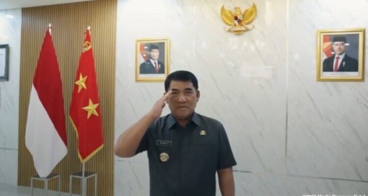 Screenshot foto Gubernur YSK saat memberikan ucapan terimakasih kepada Presiden Prabowo lewat video. (dok.pemprov sulut)