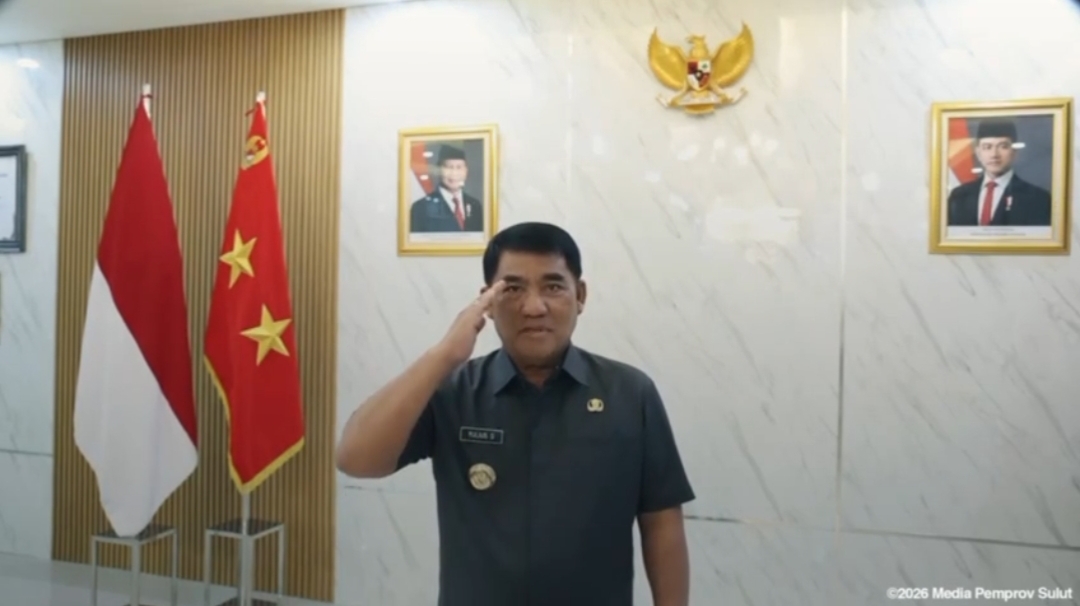 Screenshot foto Gubernur YSK saat memberikan ucapan terimakasih kepada Presiden Prabowo lewat video. (dok.pemprov sulut)