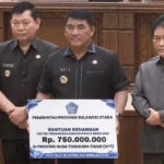 ‎Si Tou Timou Tumou Tou, bantuan diserahkan secara simbolis oleh Gubernur Sulawesi Utara Yulius Selvanus di ruang sidang Paripurna DPRD Sulut, Senin (24/8/2026).