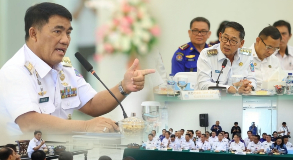 Rakor Penanganan Karhutla se-Sulawesi Utara, di Wisma Negara, Bumi Beringin, Rabu (26/8/2026).