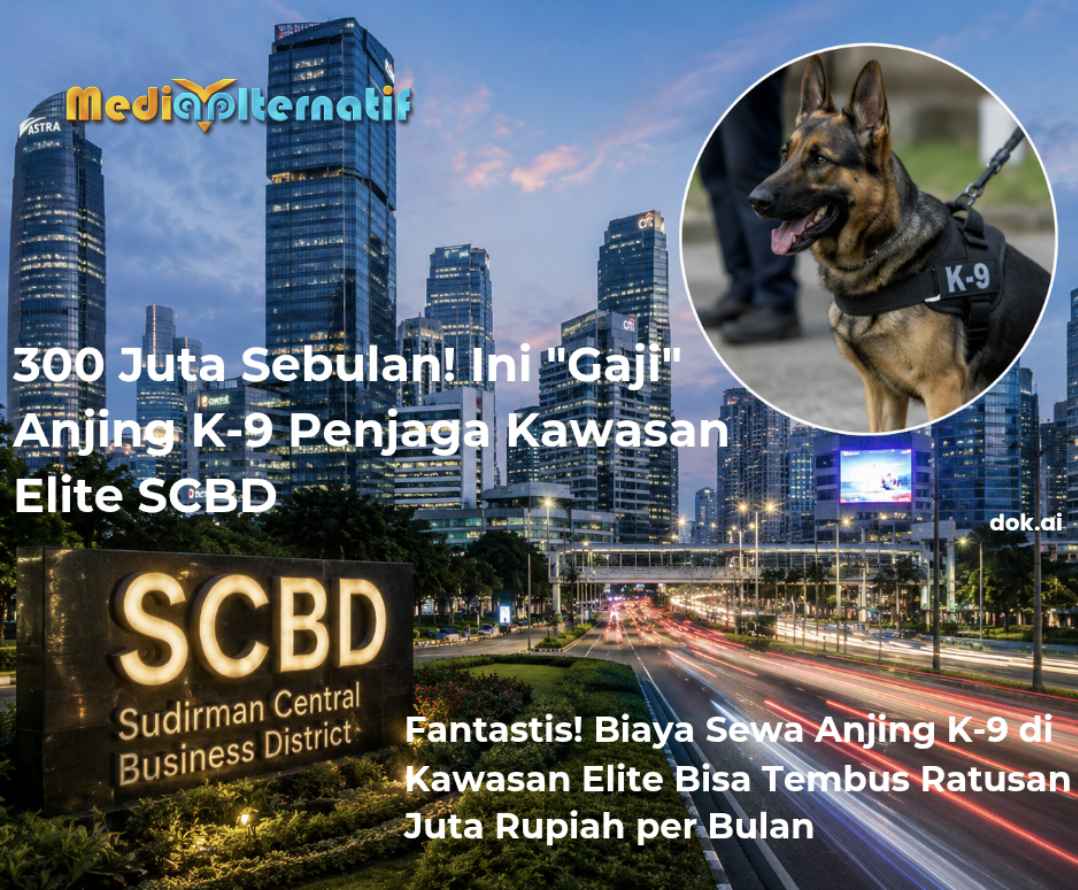 300 Juta Sebulan! Ini "Gaji" Anjing K-9 Penjaga Kawasan Elite SCBD. (foto.ilustrasi ai)