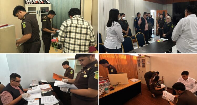 Kejari Minsel saat menggeledah kantor KPU Minsel, Senin (3/8/2026). (dok.kejariminsel)
