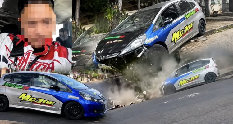 Foto Pembalap Tian Ngantung dan Mobil Tim Pangeran 05 Mc Joe Jadi Sorotan. (dok.ist)