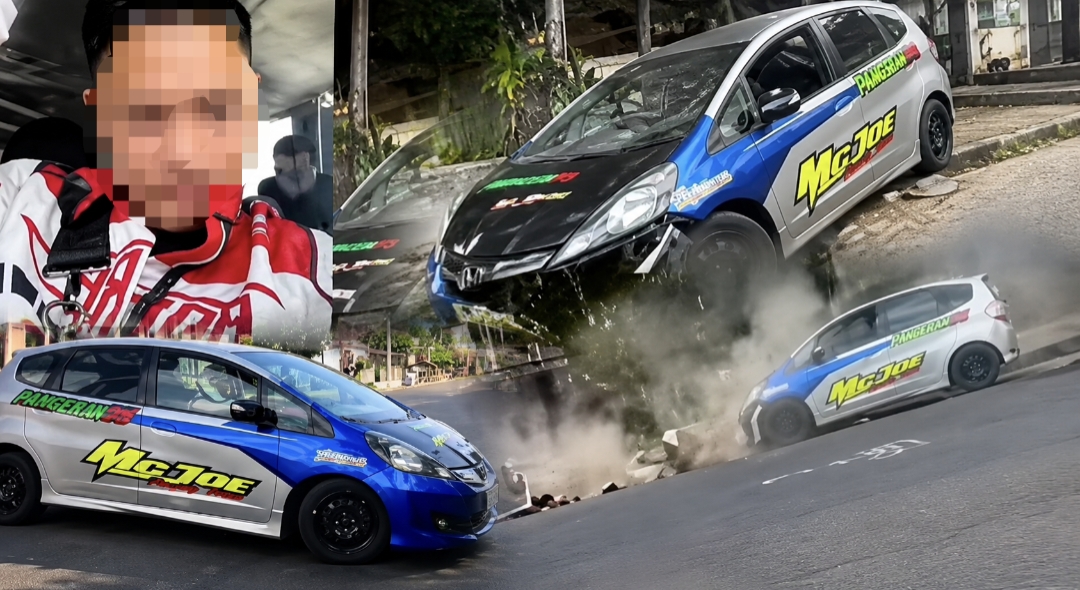 Foto Pembalap Tian Ngantung dan Mobil Tim Pangeran 05 Mc Joe Jadi Sorotan. (dok.ist)